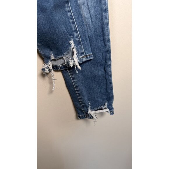 Kancan Jeans Womens 2XL Blue Exposed Button Fly High Waisted Stretch Frayed - Picture 4 of 12